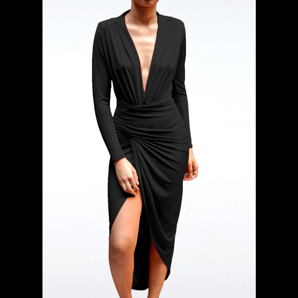 ASOS Jack Zack Petite Plunge Front Wrap Dress